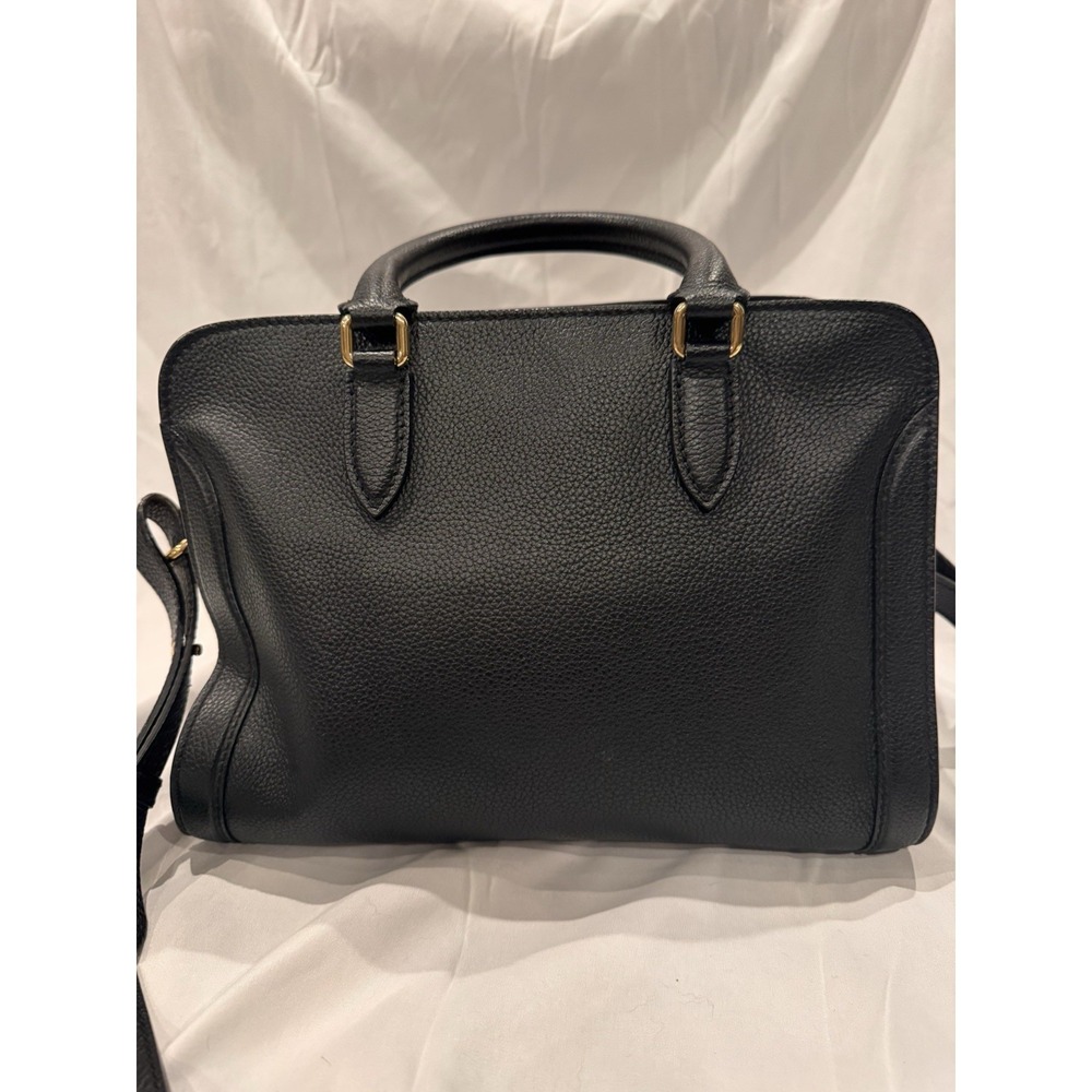 Alexander McQueen Skull Crossbody Bag Black Pebbled Leather Gold Hardware - Picture 4 of 14